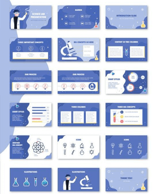 Science Lab illustrated presentation templatese